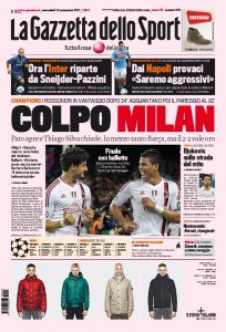 prima pagina gazzetta dello sport 14 settembre